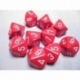 Chessex Opaque Polyhedral Ten d10 Set - Red/white