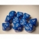 Chessex Opaque Polyhedral Ten d10 Set - Blue/white