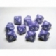 Chessex Opaque Polyhedral Ten d10 Set - Purple/white