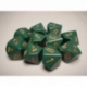 Chessex Opaque Polyhedral Ten d10 Set - Dusty Green/gold