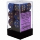 Chessex Gemini 16mm d6 with pips Dice Blocks (12 Dice) - Blue-Purple w/gold