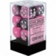 Chessex Gemini 16mm d6 with pips Dice Blocks (12 Dice) - Black-Pink w/white