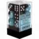 Chessex Gemini 16mm d6 with pips Dice Blocks (12 Dice) - Black-Shell w/white