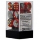 Chessex Gemini 16mm d6 with pips Dice Blocks (12 Dice) - Orange-Steel w/gold