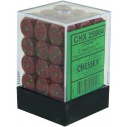 Chessex Speckled 12mm d6 Dice Blocks with Pips (36 Dice) - Strawberry