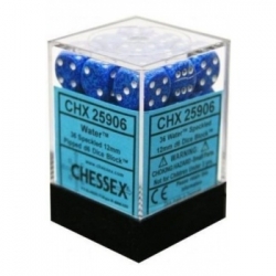 Chessex Speckled 12mm d6 Dice Blocks with Pips (36 Dice) - Water
