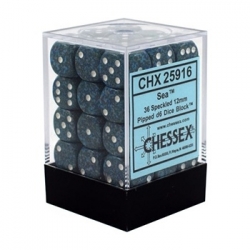 Chessex Speckled 12mm d6 Dice Blocks with Pips (36 Dice) - Sea