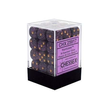 Chessex Speckled 12mm d6 Dice Blocks with Pips (36 Dice) - Hurricane