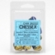 Juegos Chessex Gemini Poliédrico Ten d10 - Azul-Oro con blanco
