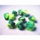Chessex Gemini Polyhedral Ten d10 Sets - Green-Yellow w/silver