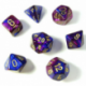 Chessex Gemini Poliédrico 7-Die Set - Azul-Púrpura con oro