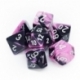 Chessex Gemini Poliédrico 7-Die Set - Negro-Rosa con blanco