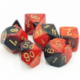 Chessex Gemini Polyhedral 7-Die Set - Black-Red w/gold