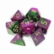 Chessex Gemini Poliédrico 7-Die Set - Verde-Púrpura con oro