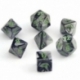 Chessex Gemini Poliédrico 7-Die Set - Negro-Gris con verde