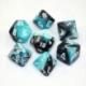 Chessex Gemini Polyhedral 7-Die Set - Black-Shell w/white