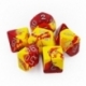 Chessex Gemini Poliédrico 7-Die Set - Rojo-Amarillo con plata