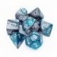 Chessex Gemini Poliédrico 7-Die Set - Steel-Teal w/white