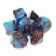 Chessex Gemini Poliédrico 7-Die Set - Negro-Starlight con rojo