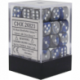 Chessex Gemini 12mm d6 Dice Blocks with pips Dice Blocks (36 Dice) - Blue-Steel w/white