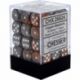 Chessex Gemini 12mm d6 Dice Blocks with pips Dice Blocks (36 Dice) - Copper-Steel w/white