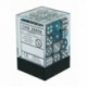 Chessex Gemini 12mm d6 Dice Blocks with pips Dice Blocks (36 Dice) - Steel-Teal w/white