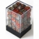 Chessex Gemini 12mm d6 Dice Blocks with pips Dice Blocks (36 Dice) - Orange-Steel w/gold