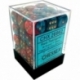 Chessex Gemini 12mm d6 Dice Blocks with pips Dice Blocks (36 Dice) - Red-Teal with gold