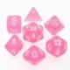 Chessex Frosted Polyhedral 7-Die Set - Pink w/white