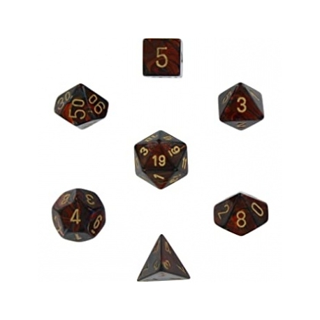 Chessex Scarab 7-Die Set - Blue Blood w/gold