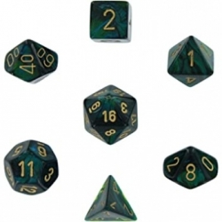 Chessex Scarab 7-Die Set - Jade w/gold
