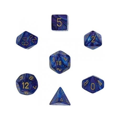 Chessex Lustrous 7-Die Set - Purple w/gold
