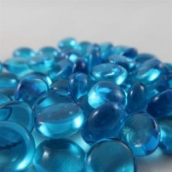 Chessex Gaming Glass Stones in Tube - Light Blue (40)