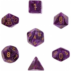 Chessex Vortex 7-Die Set - Purple w/gold