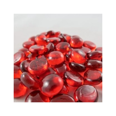 Chessex Gaming Glass Stones in Tube - Crystal Red (40)