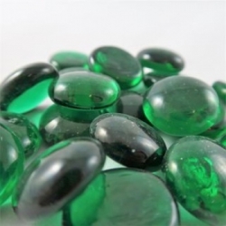 Chessex Gaming Glass Stones in Tube - Crystal Dark Green (40)