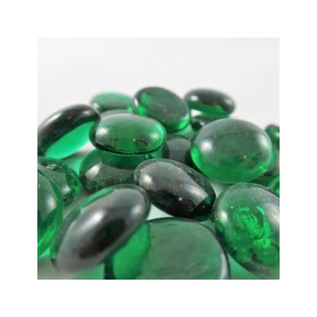 Chessex Gaming Glass Stones in Tube - Crystal Dark Green (40)