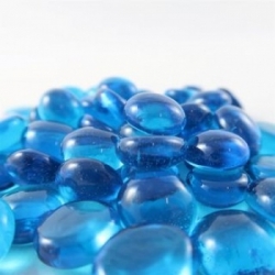 Chessex Gaming Glass Stones in Tube - Crystal Aqua (40)