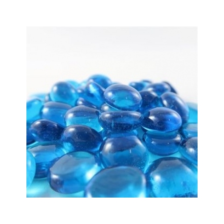 Chessex Gaming Glass Stones in Tube - Crystal Aqua (40)