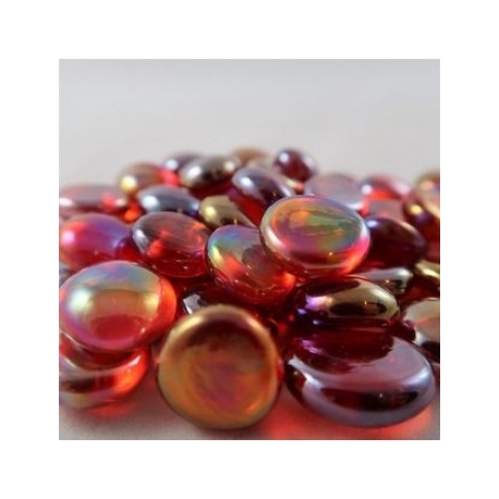 Chessex Gaming Glass Stones in Tube - Iridized Crystal Red (40)