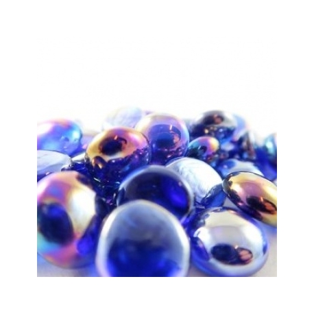 Chessex Gaming Glass Stones in Tube - Iridized Dark Blue (40)