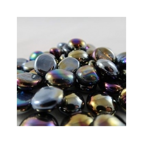 Chessex Gaming Glass Stones in Tube - Iridized Opal Black (40)