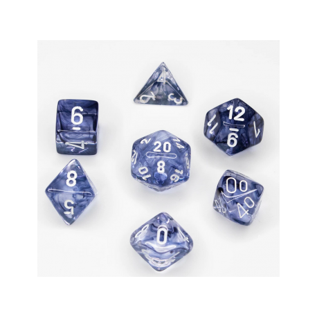 Chessex Nebula 7-Die Set - Black w/white