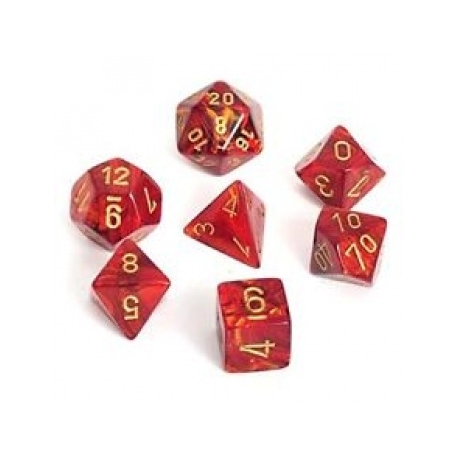 Chessex Scarab 7-Die Set - Scarlet w/gold