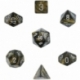 Chessex Leaf 7-Die Set - Black Gold w/silver