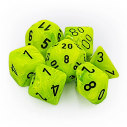 Chessex Vortex 7-Die Set - Bright Green w/black