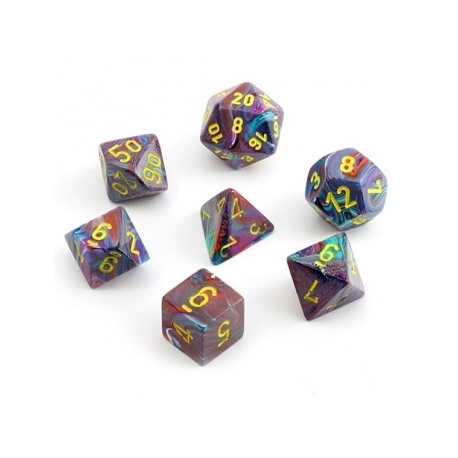 Chessex Festive 7-Die Set - Mosaic w/yellow
