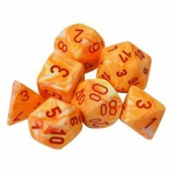 Chessex Festive Polyhedral 7-Die Set - Sunburst w/red
