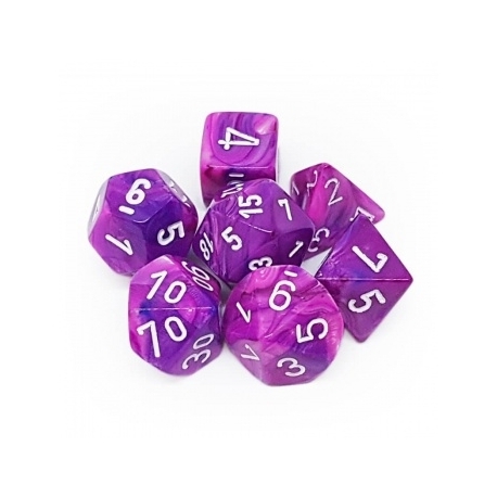 Chessex Festive 7-Die Set - Violet w/white