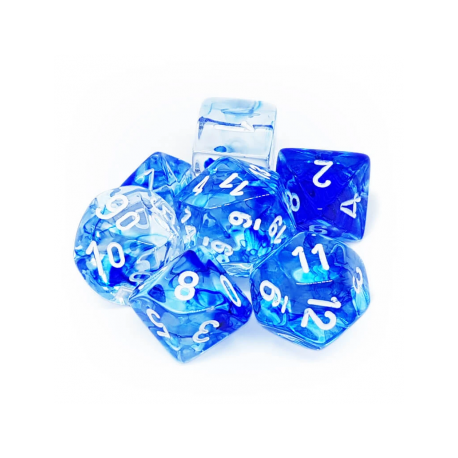 Chessex Nebula 7-Die Set - Dark Blue w/white